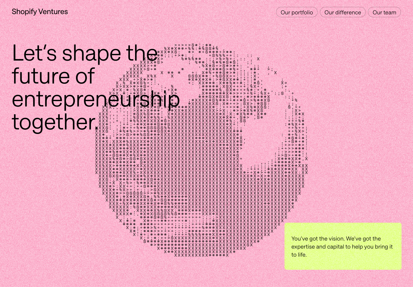 Screenshot of https://shopify.vc/