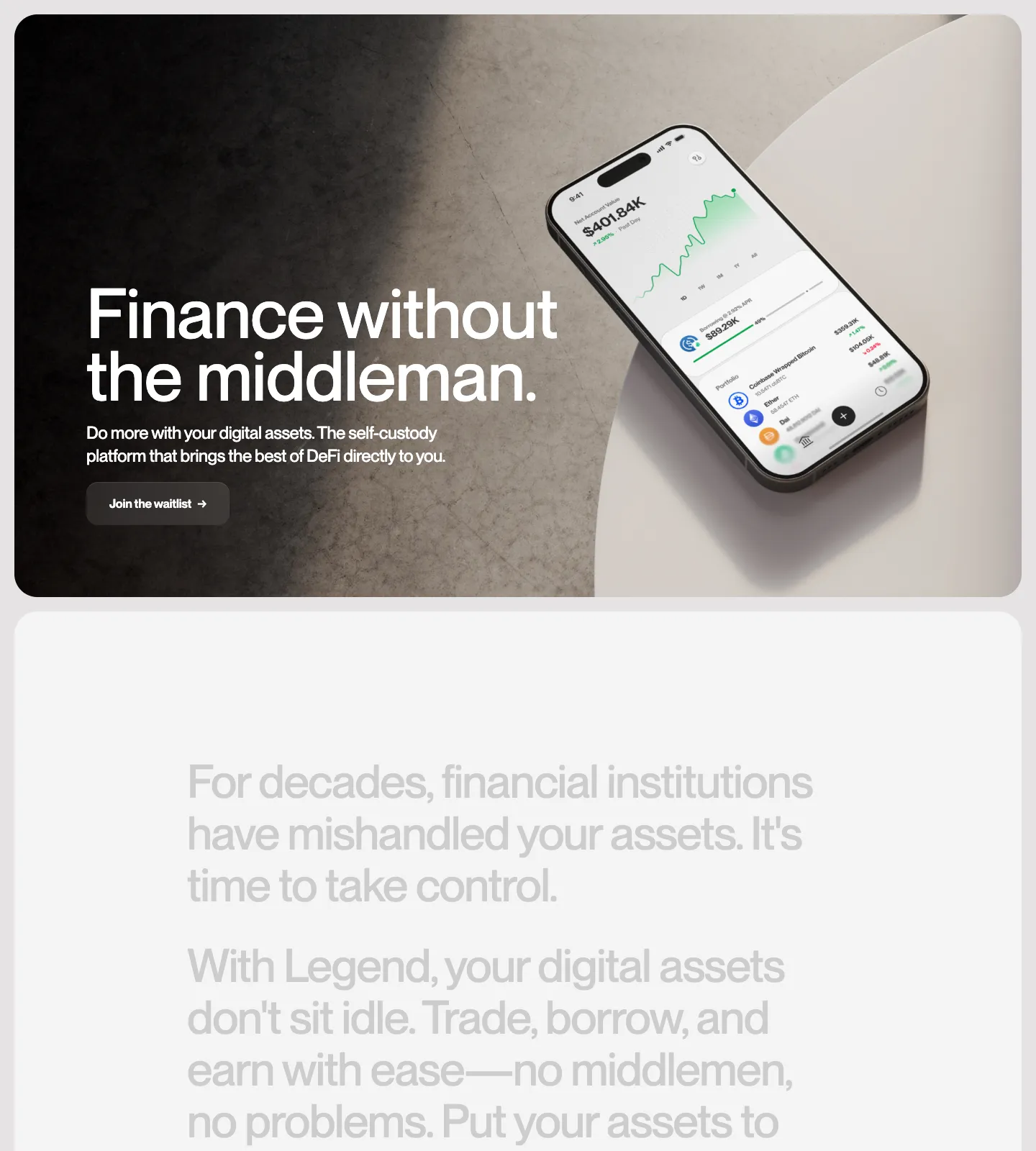 Screenshot of https://legend.xyz